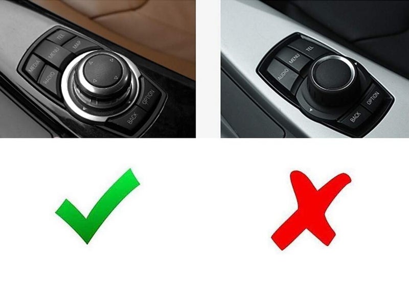 iJDMTOY Larger Knob Cover Compatible with BMW 1 2 3 4 5 7 X Series Multimedia iDrive Button Cover Set (Fit 7-Button iDrive, Confirm Fitment w/ 2nd Pic) - Image 2